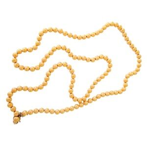Vintage Crown Trifari Long Strand Gold tone Textured Ball Beaded Necklace 32"